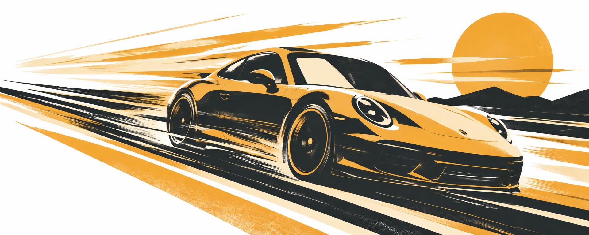 Abstrakta kompozīcija ar auto kustībā